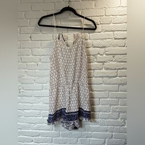 White and Blue Patterned Dress By Ocean Drive Size Medium